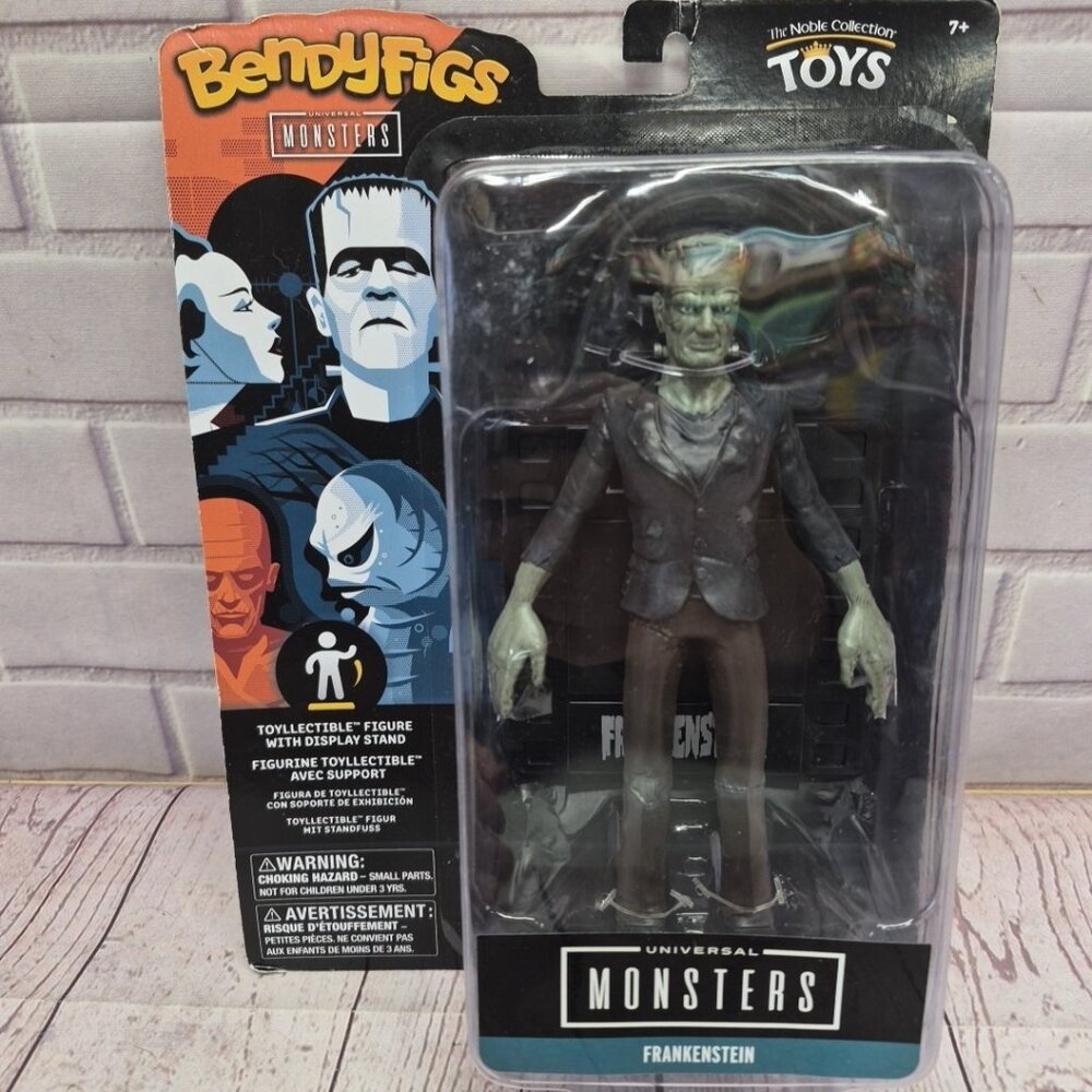 Bendy Figs Universal Monsters Frankenstein W/Display‎ Stand, Sealed New